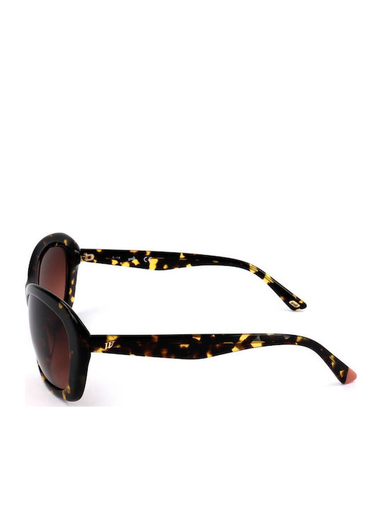 Web Women's Sunglasses with Brown Tartaruga Plastic Frame and Brown Gradient Lens WE0289 52F