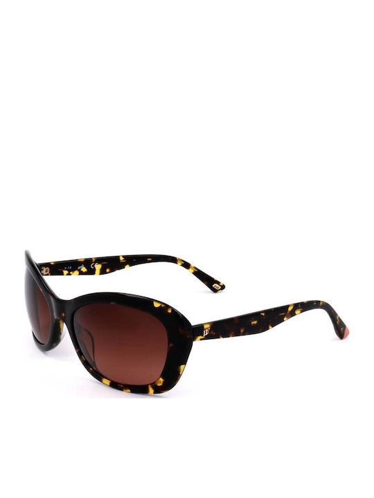 Web Women's Sunglasses with Brown Tartaruga Plastic Frame and Brown Gradient Lens WE0289 52F