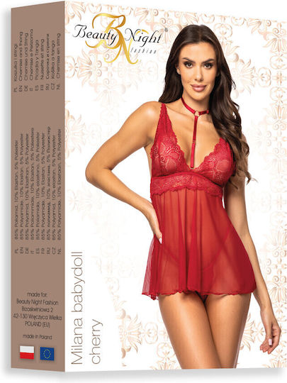 Babydoll Bn Milana și Slip Cherry