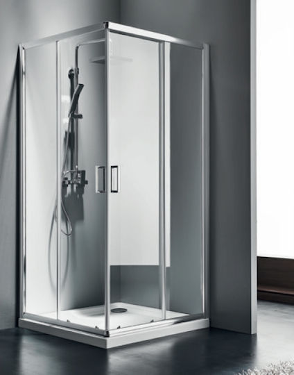 Starlet Shower Cabin with Sliding Door 87-89x89cm Clear Glass Chrome