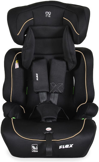 Moni Flex Детско Столче за Кола i-Размер Black / Beige Line 9-36 кг