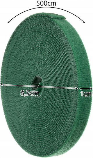 Bandă Adezivă cu Cârlig și Buclă Verde 5mx10mm