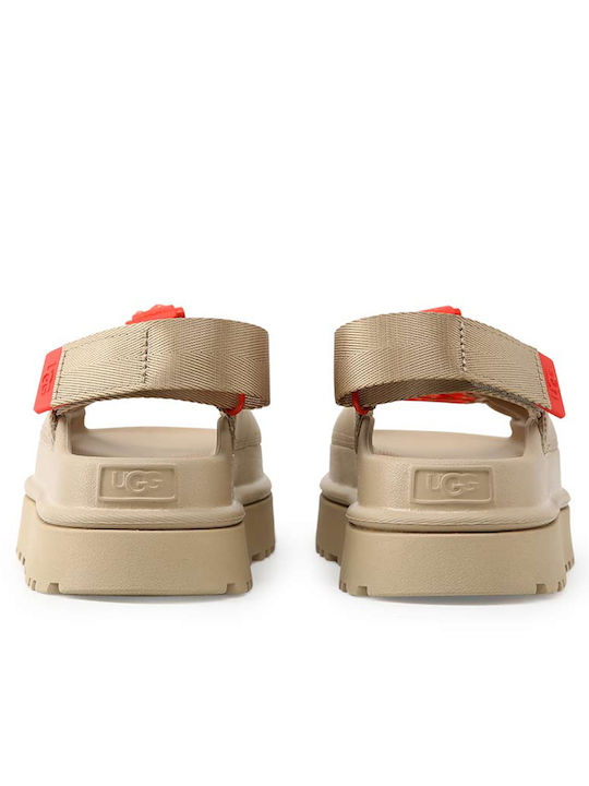 Goldenglow Sandale Casual Damă Flatforme Bej