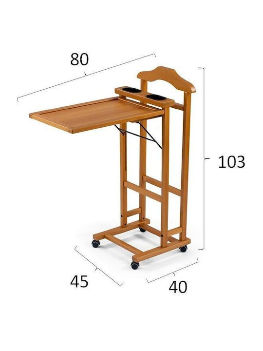 Arredamenti Italia Teleskopischer Kleiderständer aus Holz Braune 45x103cm