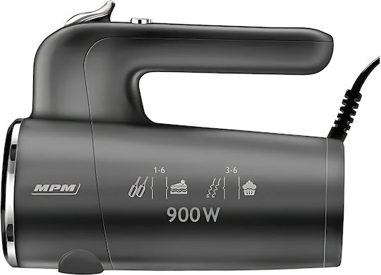 MPM Μίξερ Χειρός 900W Μαύρο