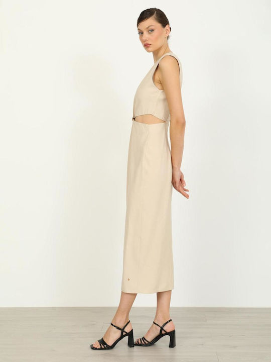Summer Midi Dress Beige