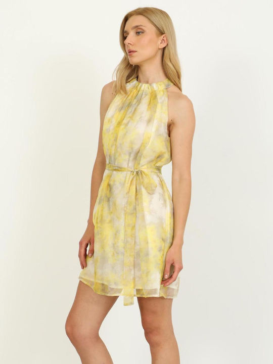 Summer Mini Evening Dress Yellow