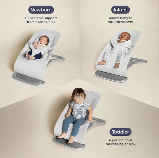 Ergobaby Handbuch Babywippe & Schaukelstuhl Evolve Hellgrau für Kinder bis 13kg