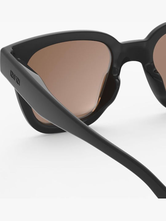 Izipizi Square Kids Sunglasses with Mirror Lens Black for 7-11 Years