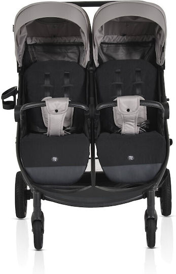 Moni TwinGo Doppelter Kinderwagen Geeignet für Neugeborene Silver 15.2kg