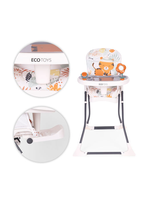 Ecotoys Klappbarer Baby Hochstuhl Weiß