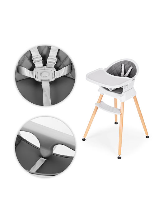Ecotoys Baby Highchair 3 in 1 with Adjustable Height Gray