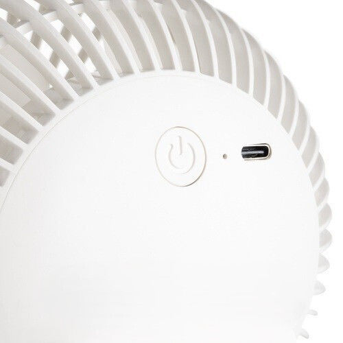 Ventilator De Birou Wireless Zola 3 Niveluri De Viteză Mod Val 5 W Rotire 360° Montare Cu Clip Cablu Usb Reîncărcabil Alb