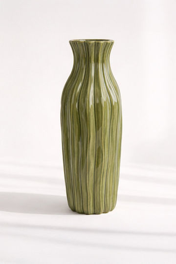 Kaemingk Βάζο Πορσελάνης Πράσινο 16.5x16.5xΥ41.5cm