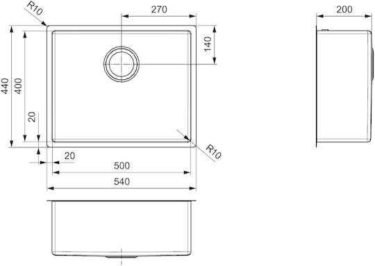 Reginox Подплотна Кухненска Мивка Inox 44x54см Златиста 8712465030745 Reginox Подплотна Кухненска Мивка Inox 44x54см Златиста 8712465030745
