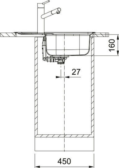 Franke Spark Skn Ένθετος Inox Μ50xΠ62cm Γκρι