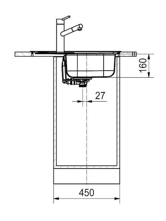 Franke Eingebauter Küchenspüle Inox M50xP62cm Graues