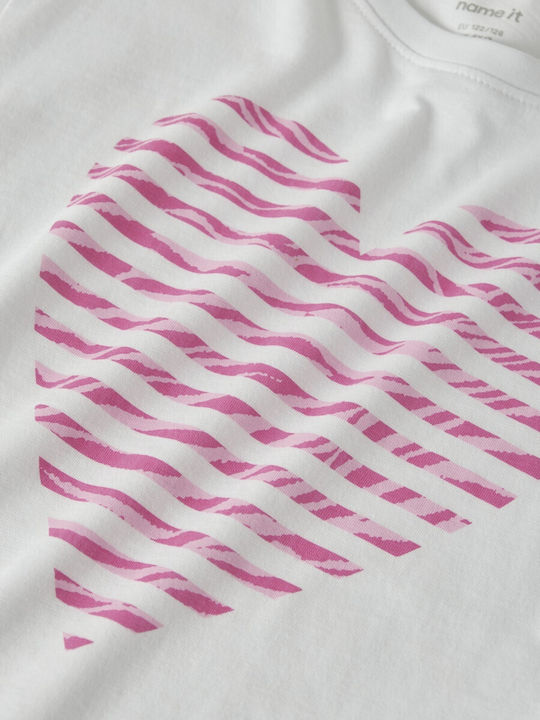 Детска Блуза Къс Ръкав Bright White/Zebra Heart Heart