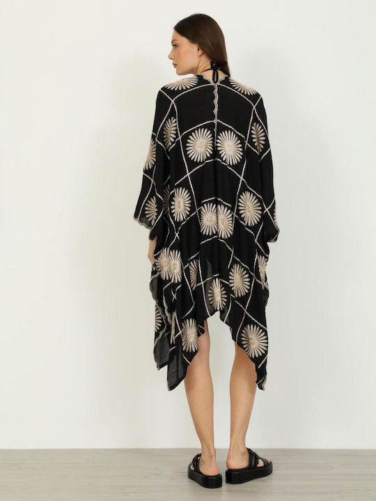 Doca Damenbademode Kaftan Schwarz