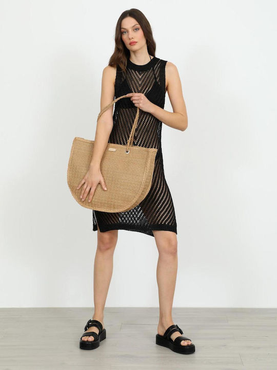Doca Damenbademode Kaftan Schwarz