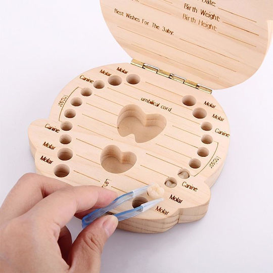 Baby Tooth Box made of Wood for Girl