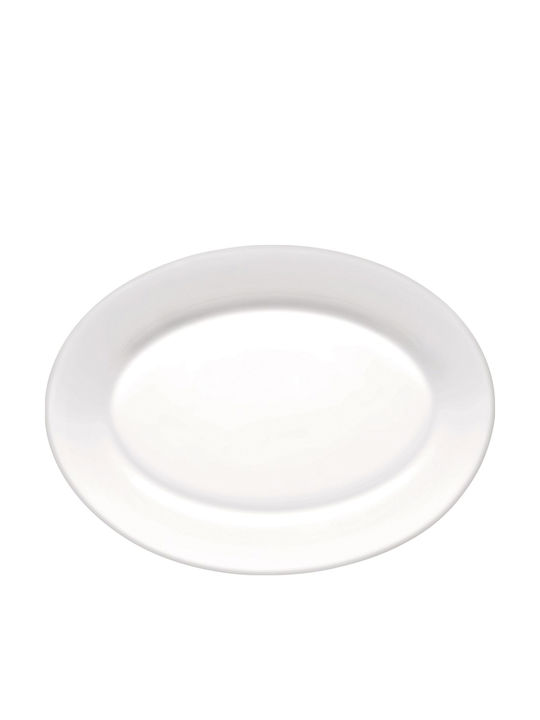 Bormioli Rocco Toledo Oval Glass White Serving Platter 36x27cm 6 Pieces