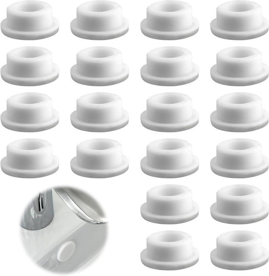 Caps Plugs Rubber Stoppers Sink Bathtub Holes Set 20 White