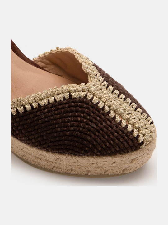 Summer Women's Platforms in Brown Espadrille Style