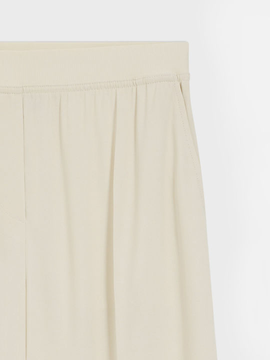 Women's Crepe Trousers Ecru