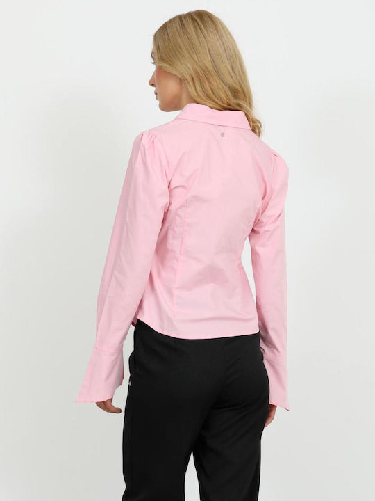 Damenhemden Langärmeliges Damenhemd Rosa