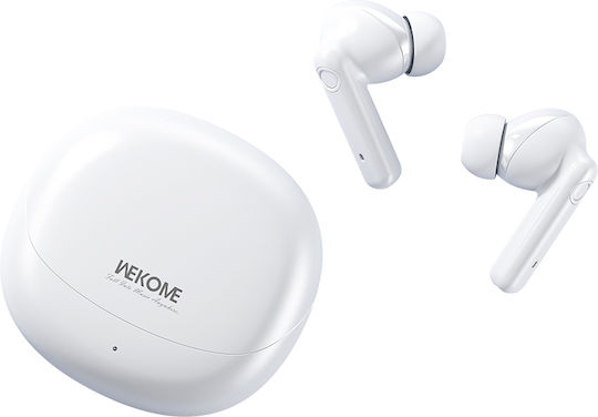 WK WS-30 In-ear Bluetooth Handsfree Ακουστικά με Θήκη Φόρτισης Λευκά