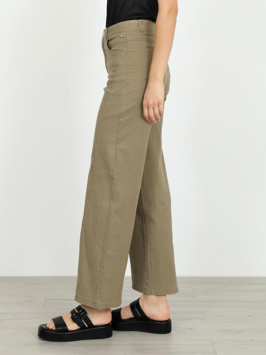 Blugi Damă Wide Kaki