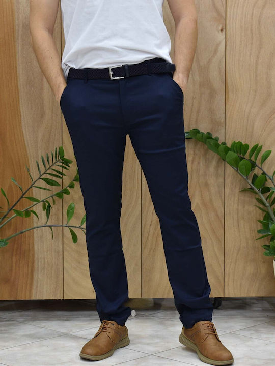 Chino Elastic Trousers Navy Blue