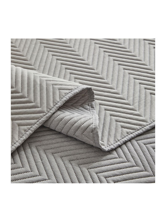 Liolios Home Coverlet Queen Size Microfiber Grey 220x240cm