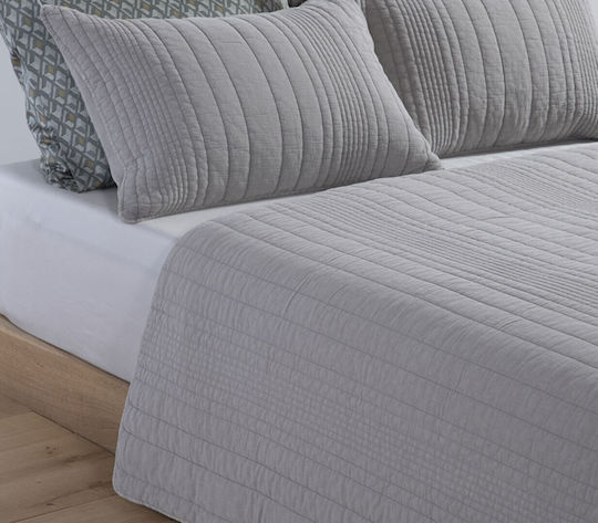 Nef-Nef Homeware Elements-ecstatic Tagesdecke Übergröße Baumwoll Grau 230x240cm