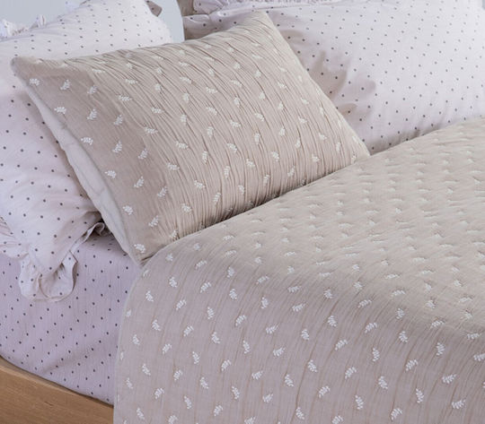 Nef-Nef Homeware Surreal Κουβερλί Υπέρδιπλο Βαμβακερό Μπεζ 230x240cm