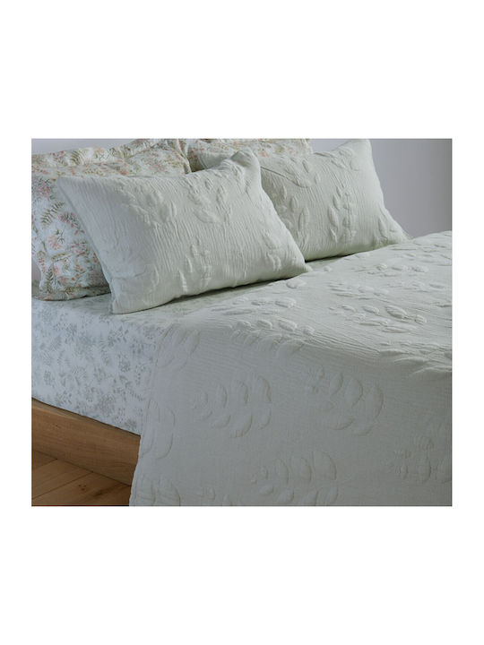 Nef-Nef Homeware Emily Coverlet Double Cotton Green 230x240cm