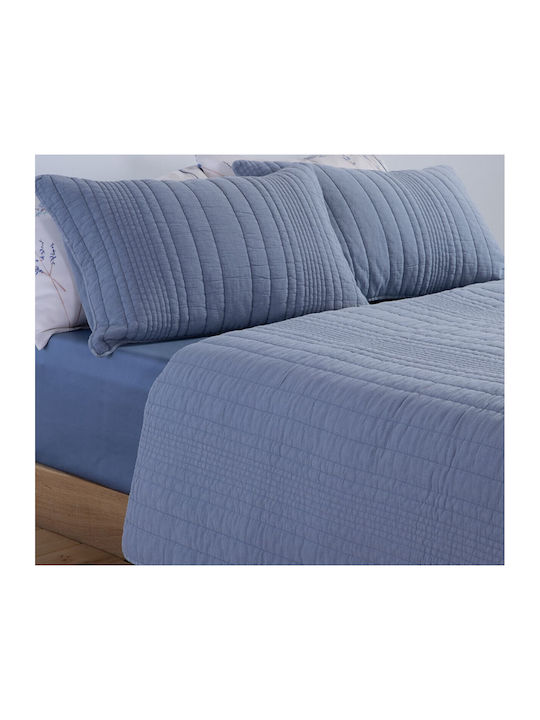 Nef-Nef Homeware Κουβερλί Υπέρδιπλο Βαμβακερό Μπλε 230x240cm