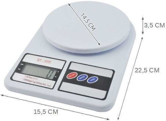 Cantare De Bucatarie Digitală Până La 10kg Albă