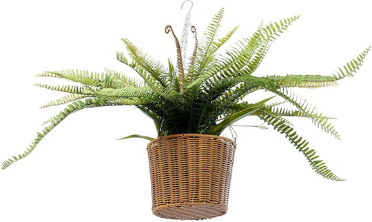 Globostar Artificial Garden Fern Hanging Bouquet Plant 20629 Artificial Hanging Decorative Fern Plant H56cm