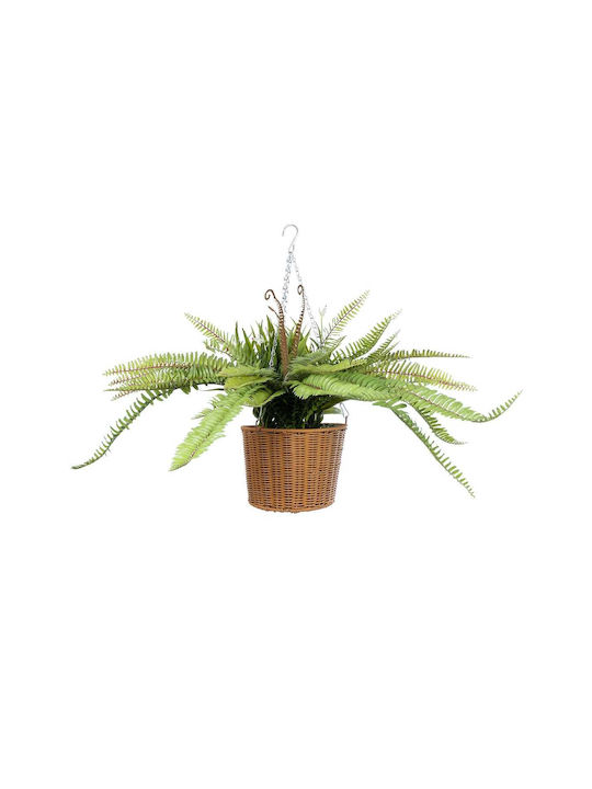 Globostar Artificial Garden Fern Hanging Bouquet Plant 20629 Artificial Hanging Decorative Fern Plant H56cm