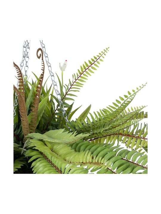 Globostar Artificial Garden Fern Hanging Bouquet Plant 20629 Artificial Hanging Decorative Fern Plant H56cm