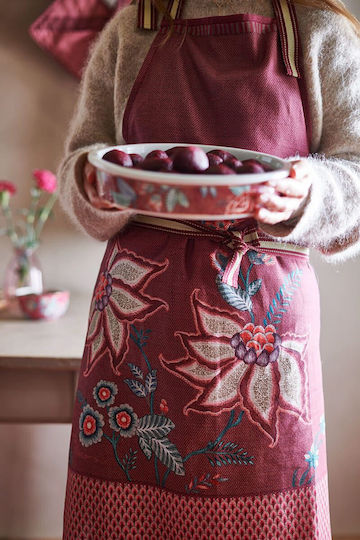 PiP Studio Flower Festival Scallop Хавлиени кърпи от 100% Памук Dark Pink 70x50см