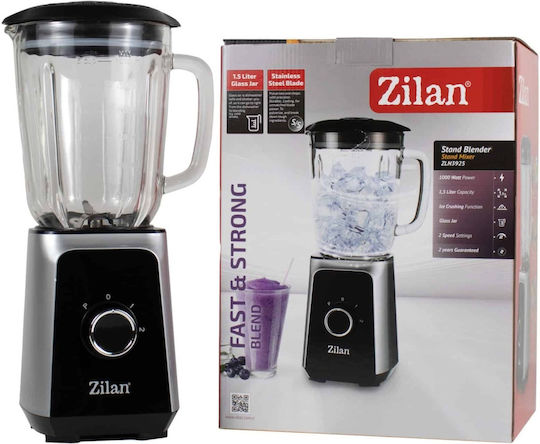 Zilan Μπλέντερ με Πλαστική Κανάτα 1.5 lt 1000W Inox ZLN3925
