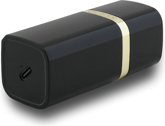 Guess Lipstick Earbud Bluetooth хендсфри Слушалки с Кутийка за Зареждане Черен
