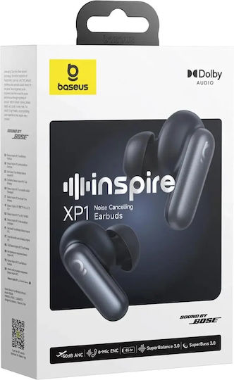 Baseus Inspire XP1 In-ear Bluetooth Handsfree Earphones with Sweat Resistance and Charging Case Black