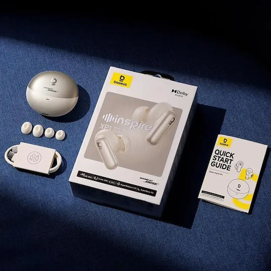 Baseus Inspire XP1 In-ear Bluetooth Handsfree Căști cu Rezistență la Transpirație și Carcasă de Încărcare Milky Way