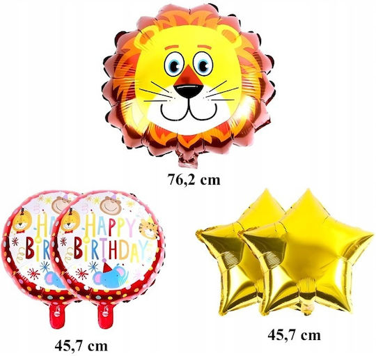 Set 5 Baloane Rotunde Zi De Naștere Folie Aurii
