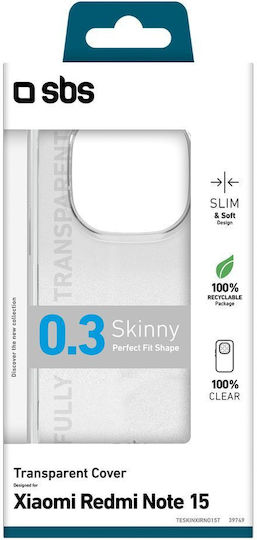 SBS 0.3 Тънка Задна Корица от Силикон Прозрачен Redmi Note 15
