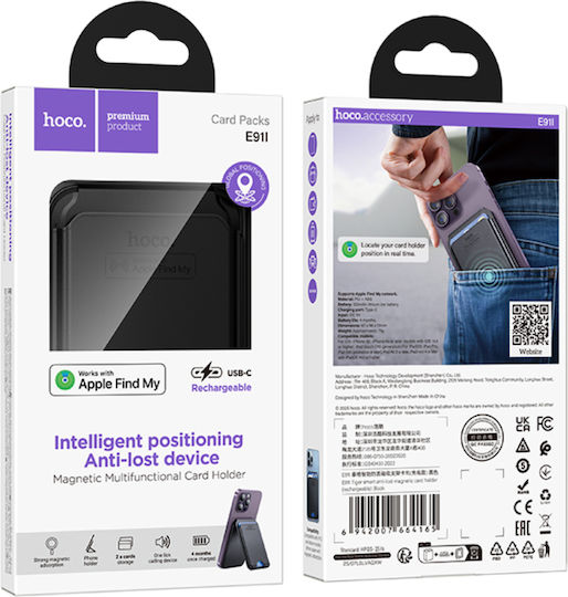 Hoco Back Cover cu Suport pentru Carduri Apple Find My Network